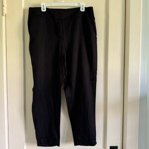 LOFT Cropped Tapered Black Pants, Size L